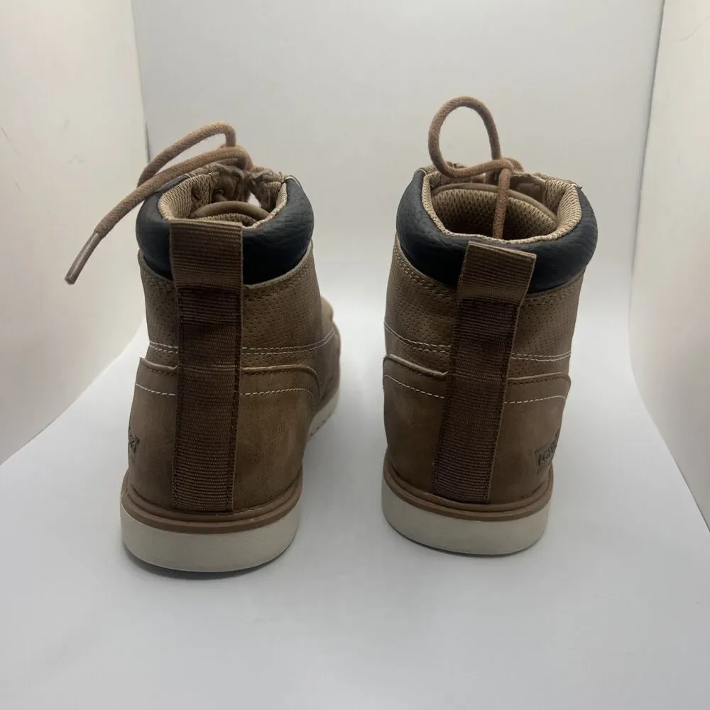Levis Little Boy's Dean-Walker Sneaker Boots High-Top Shoes Mocha/Tan Sz 12